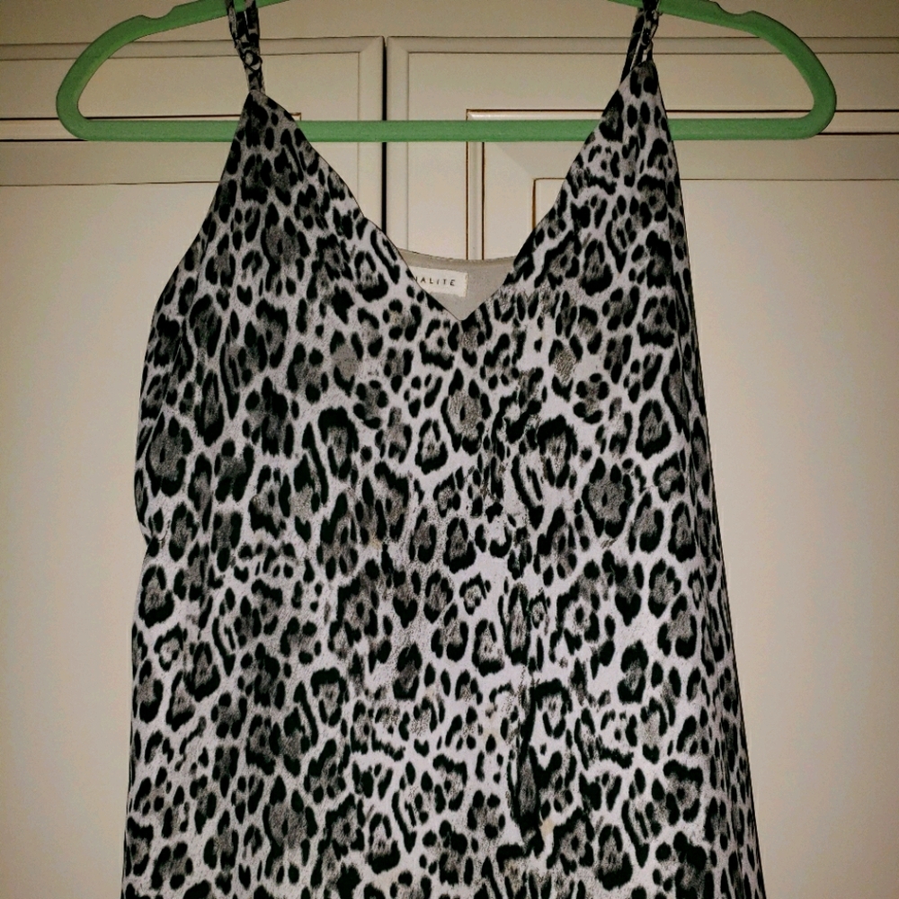 Leopard Print Sleeveless Blouse